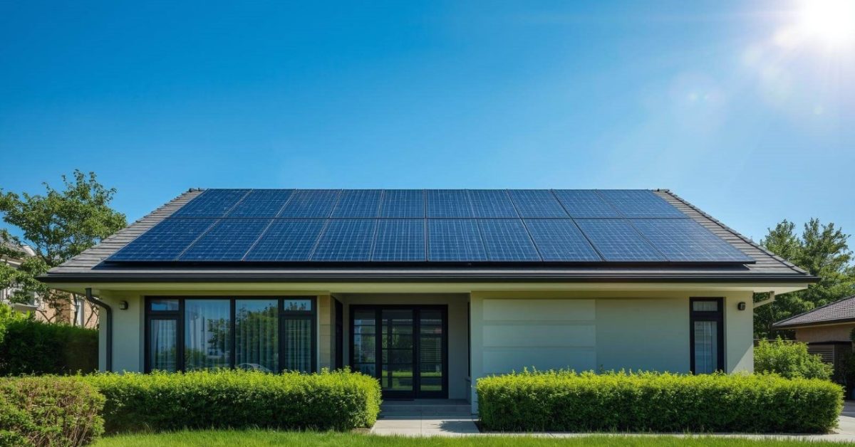 A home with rooftop solar panels showing a visual representation of is solar worth it in 2025 and the benefits of solar power in modern households.